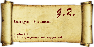 Gerger Razmus névjegykártya